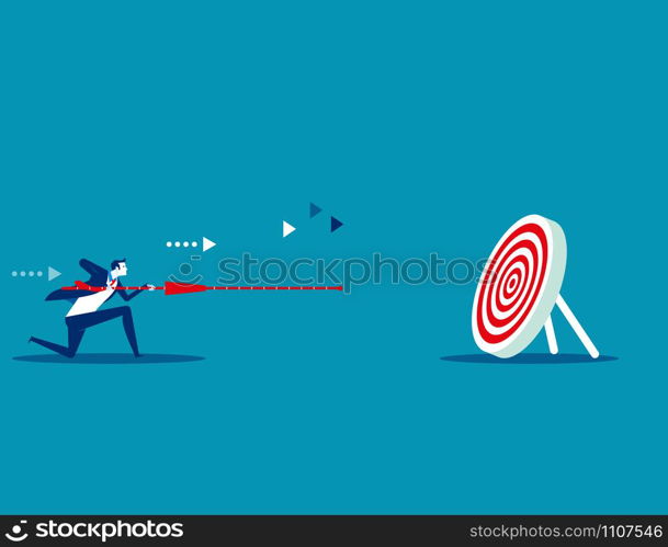 Manager determination and target. Concept business vector illustration. Flat design style.. Manager determination and target. Concept business vector illustration. Flat design style.