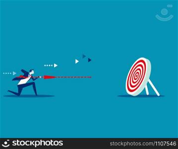 Manager determination and target. Concept business vector illustration. Flat design style.. Manager determination and target. Concept business vector illustration. Flat design style.