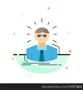 Manager, Employee, Doctor, Person, Business Man Flat Color Icon Vector