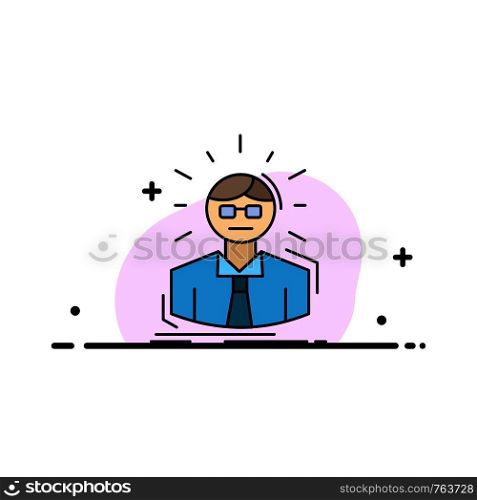 Manager, Employee, Doctor, Person, Business Man Flat Color Icon Vector