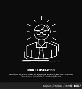 Manager, Employee, Doctor, Person, Business Man Icon. Line vector symbol for UI and UX, website or mobile application. Vector EPS10 Abstract Template background