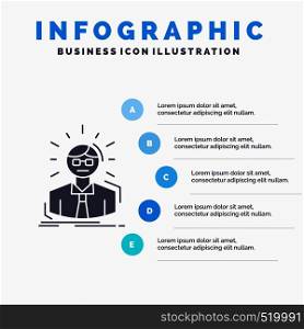 Manager, Employee, Doctor, Person, Business Man Infographics Template for Website and Presentation. GLyph Gray icon with Blue infographic style vector illustration.. Vector EPS10 Abstract Template background