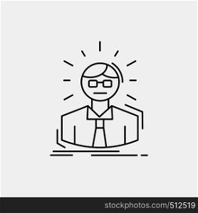 Manager, Employee, Doctor, Person, Business Man Line Icon. Vector isolated illustration. Vector EPS10 Abstract Template background