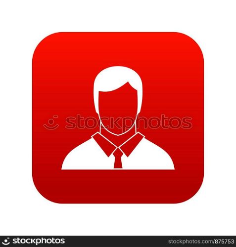 Manager icon digital red for any design isolated on white vector illustration. Manager icon digital red