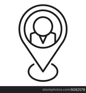 Manager location icon outline vector. Human work. Person team. Manager location icon outline vector. Human work