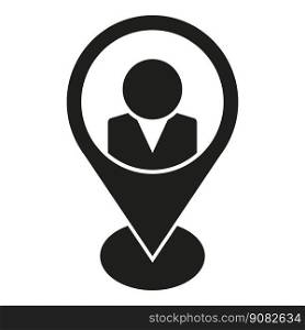Manager location icon simple vector. Human work. Person team. Manager location icon simple vector. Human work