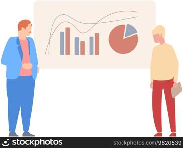 Manager makes presentation of statistical report analysis charts. Planning business. Teamwork consulting for project management, financial reporting and strategy. Data analysis research statistics. Manager makes a presentation of a statistical report. Analysis and planning business concept