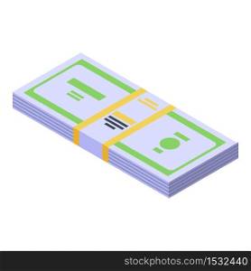 Manager money pack icon. Isometric of manager money pack vector icon for web design isolated on white background. Manager money pack icon, isometric style