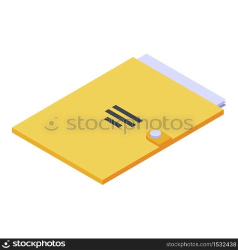 Manager paper folder icon. Isometric of manager paper folder vector icon for web design isolated on white background. Manager paper folder icon, isometric style