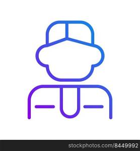 Manager pixel perfect gradient linear vector icon. Company employee. Business specialist. Office worker Thin line color symbol. Modern style pictogram. Vector isolated outline drawing. Manager pixel perfect gradient linear vector icon