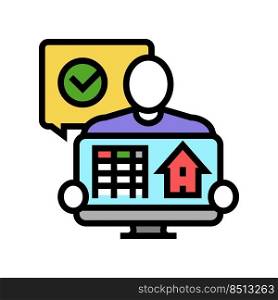manager property estate home color icon vector. manager property estate home sign. isolated symbol illustration. manager property estate home color icon vector illustration
