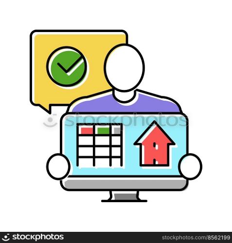 manager property estate home color icon vector. manager property estate home sign. isolated symbol illustration. manager property estate home color icon vector illustration