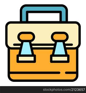 Manager suitcase icon. Outline manager suitcase vector icon color flat isolated. Manager suitcase icon color outline vector