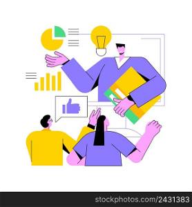 Managers workshop abstract concept vector illustration. Supervisors course, management skills training, team building, employee coach support, business training, presentation abstract metaphor.. Managers workshop abstract concept vector illustration.