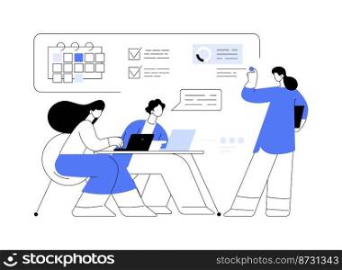 Managers workshop abstract concept vector illustration. Supervisors course, management skills training, team building, employee coach support, business training, presentation abstract metaphor.. Managers workshop abstract concept vector illustration.