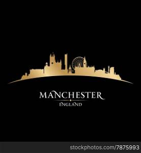 Manchester England city skyline silhouette. Vector illustration