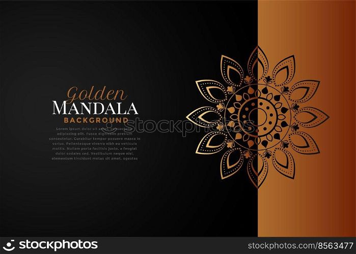 mandala background in black and rose gold color
