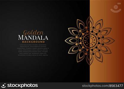 mandala background in black and rose gold color
