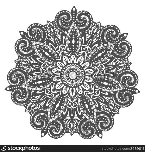 Mandala. Decorative ornament element pattern. Hand drawn ethnic tribal background template