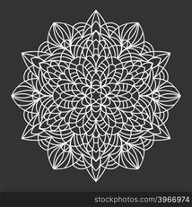 Mandala. Decorative ornament element pattern. Hand drawn ethnic tribal background template. Adult coloring book