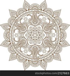 Mandala desing flower design indian mehndi icon isolated. Mandala desing flower design indian mehndi icon