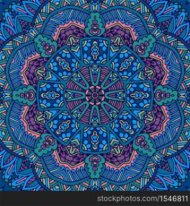 Mandala doodle lines decorated background. Abstract geometric vector tiled boho ethnic seamless pattern ornamental.. Tribal indian ethnic seamless design. Festive colorful mandala pattern.