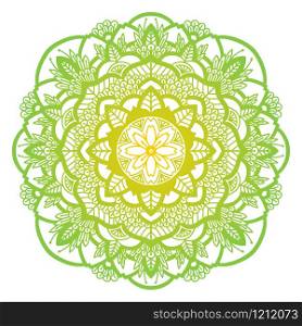 Mandala. Ethnic round ornament. Hand drawn indian motif. Mehendi meditation yoga henna theme. Unique green floral print. Mandala. Ethnic round ornament. Hand drawn indian motif. Mehendi meditation yoga henna theme. Unique green floral print.