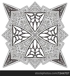 Mandala ethnically design. Coloring book page. Mandala design. Coloring book page