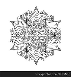 Mandala for coloring book or ethnic decorative round ornaments. Circle with floral ornament. Arabic, indian or african decor for anti-stress therapy coloring page. Isolated design elements - Vector.. Mandalas decorative round ornaments