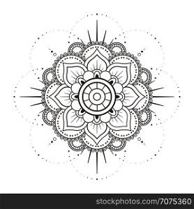 Mandala in black and white, relax patterns
