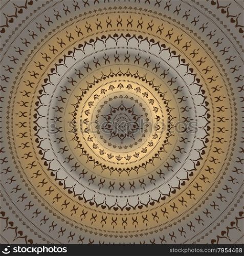 Mandala. Indian decorative pattern.. Vector vintage background Mandala. Indian decorative pattern.