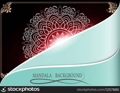 mandala on detonation background. Decorative ornament in oriental style for vintage invitation design.