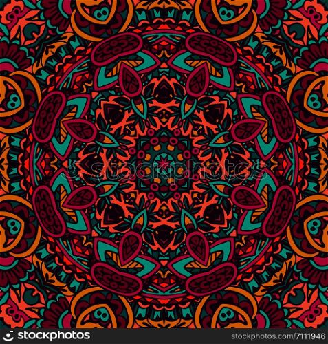 Mandala oriental festival art seamless pattern. Ethnic geometric print. Colorful repeating background texture. Fabric, cloth design, wallpaper, wrapping. Mandala ethnic abstract design colorful ornament stylish element