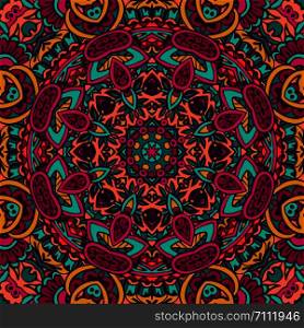 Mandala oriental festival art seamless pattern. Ethnic geometric print. Colorful repeating background texture. Fabric, cloth design, wallpaper, wrapping. Mandala ethnic abstract design colorful ornament stylish element