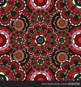 Mandala pattern colored seamless background. Vector illustration. Mandala pattern seamless background