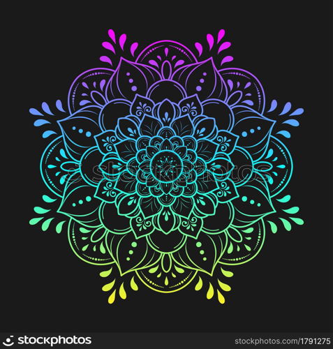 Mandala pattern design with hand drawn, Vector mandala Oriental pattern, Unique design with petal flower. Concept relax and meditation use for page logo book