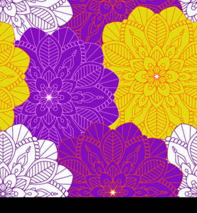 Mandala seamless pattern, floral elements, decorative ornament. Repeat pattern background. Arab, Asian, ottoman motifs. Vector illustration. Mandala Floral Seamless Pattern
