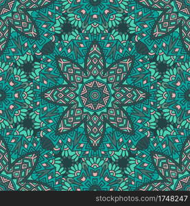 Mandala seamless pattern talavera tiles. Ethnic vector seamless pattern talavera tiles