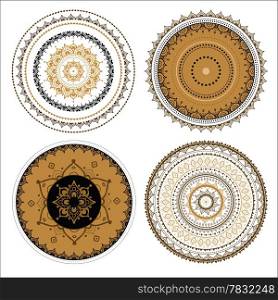 Mandala set. Vector Indian decorative pattern.
