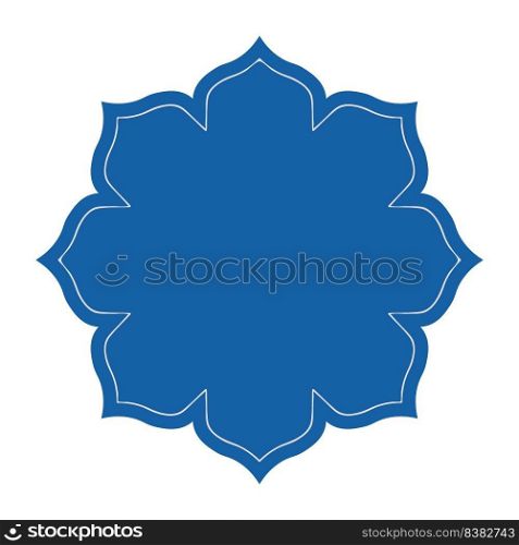 Mandala silhouette semi flat color vector element. Full sized item on white. Spiritual tradition. Geometric pattern. Simple cartoon style illustration for web graphic design and animation. Mandala silhouette semi flat color vector element