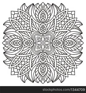 Mandala vector. Hand drawn design. Coloring book page. Mandala vector. Coloring book page