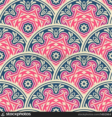 Mandalla seamless pattern tiles vector abstarct background. Abstract geometric print. Seamless vector pattern mandala ornament. Vintage decorative tiled design