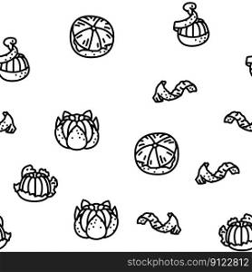 mandarin citrus fruit vector seamless pattern thin line illustration. mandarin citrus fruit vector seamless pattern