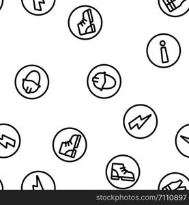 Mandatory Signs Marks Vector Seamless Pattern Contour Illustration. Mandatory Signs Marks Vector Seamless Pattern