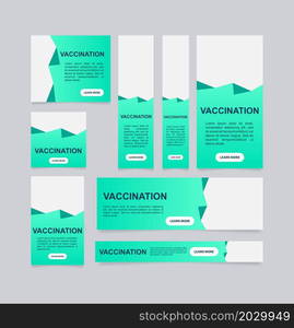 Mandatory vaccination web banner design template. Vector flyer with text space. Advertising placard with customized copyspace. Promotional printable poster for advertising. Graphic layout. Mandatory vaccination web banner design template