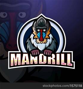 Mandrill mascot esport logo design