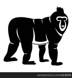 Mandrill monkey icon. Simple illustration of mandrill monkey vector icon for web. Mandrill monkey icon, simple style
