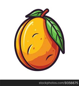 Mango cartoon logo. Vector illustration.
