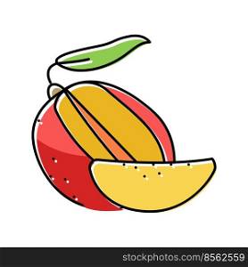 mango cut slice≤af color icon vector. mango cut slice≤af sign. isolated symbol illustration. mango cut slice≤af color icon vector illustration