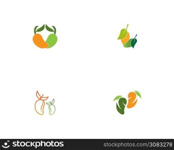 Mango flat image logo vector template illustration design